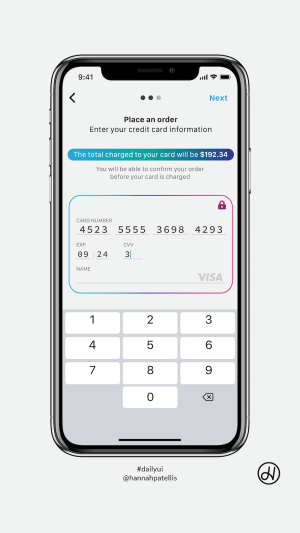 Credit card input user interface design on iOS