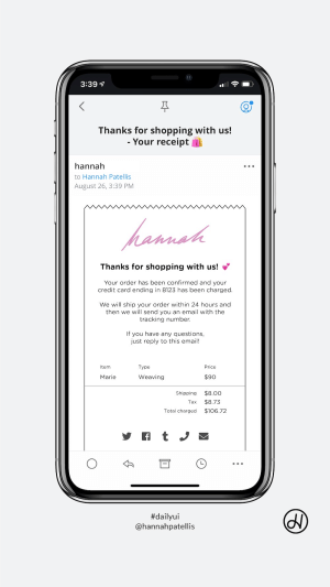Receipt email design