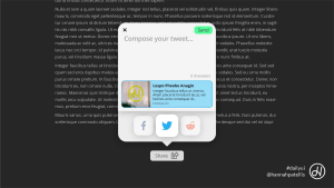 Social share dialog user interface design